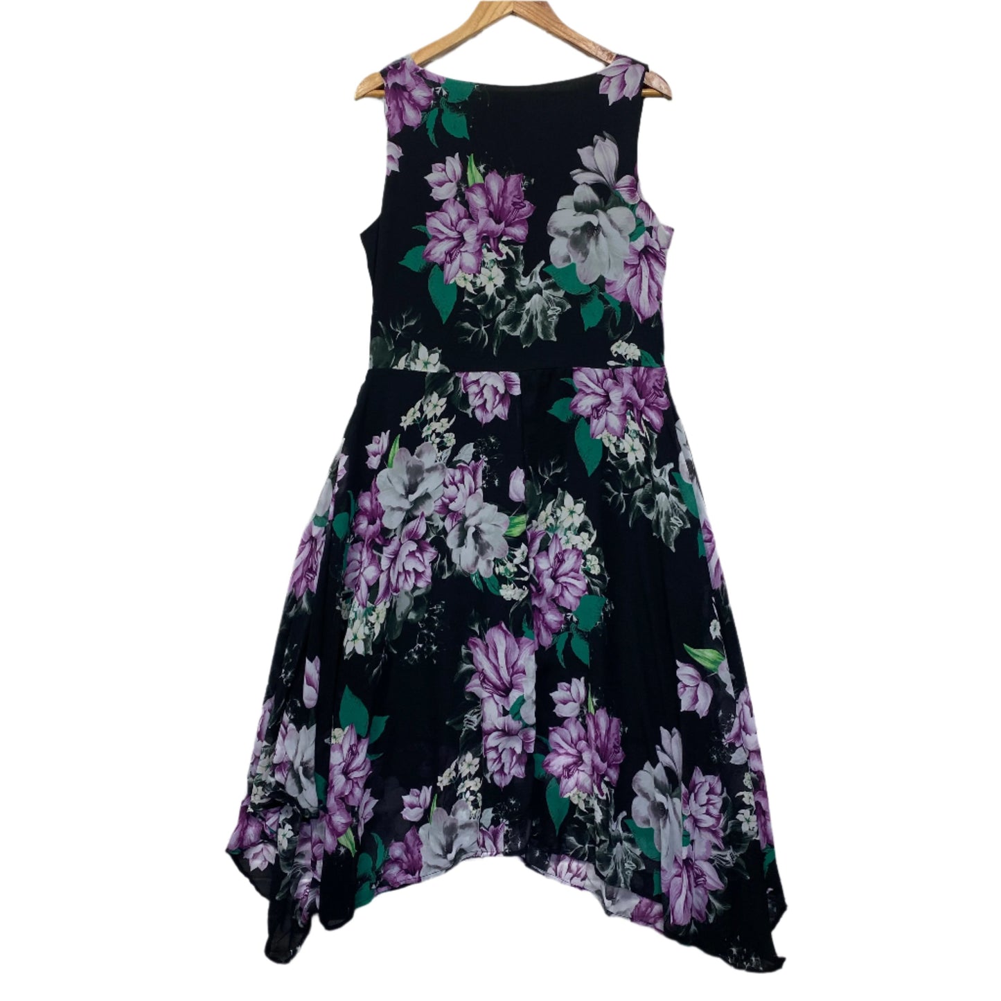 Katies Dress Size 14 Black Floral Sleeveless Cocktail