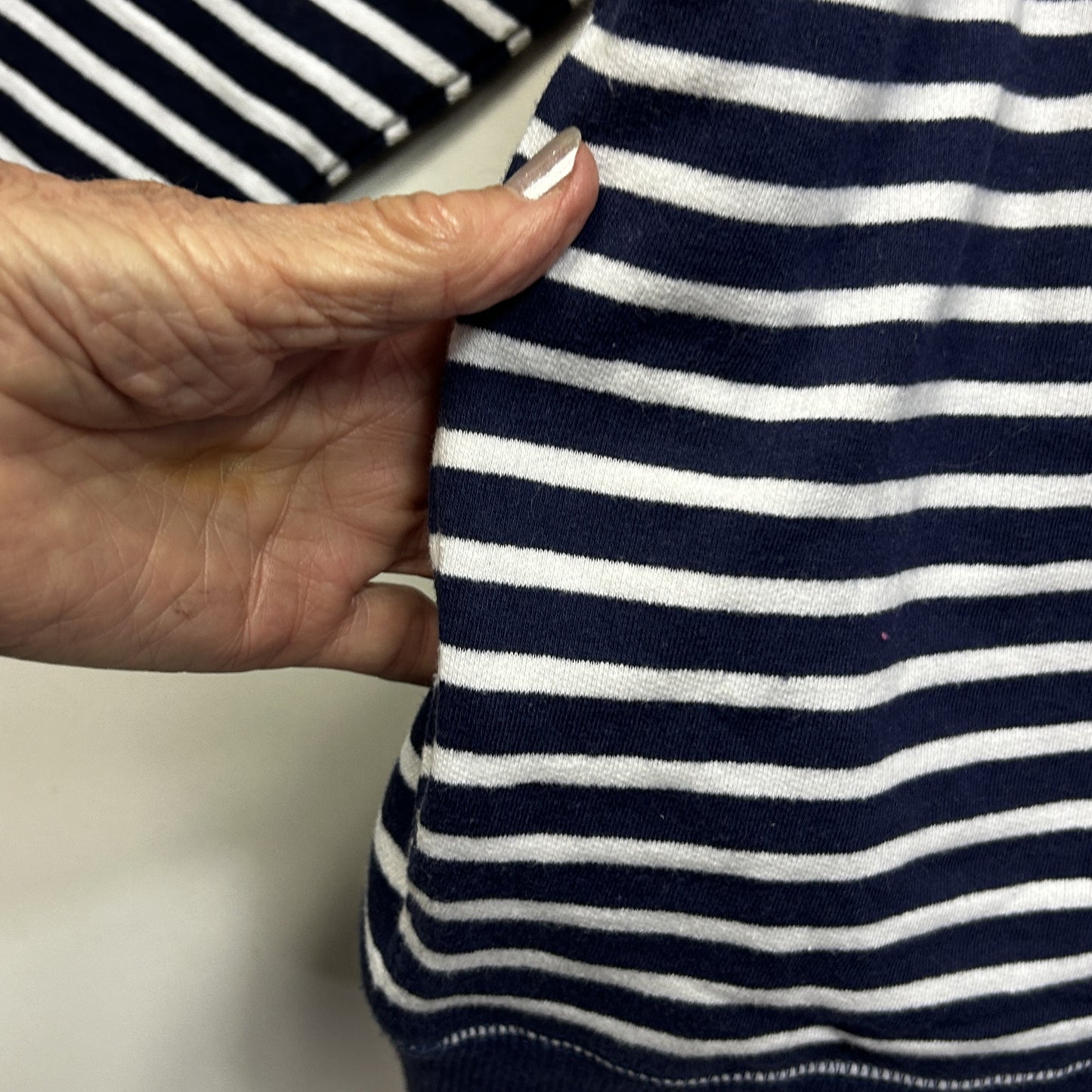 Millers Navy Striped Cotton Top - Size 22