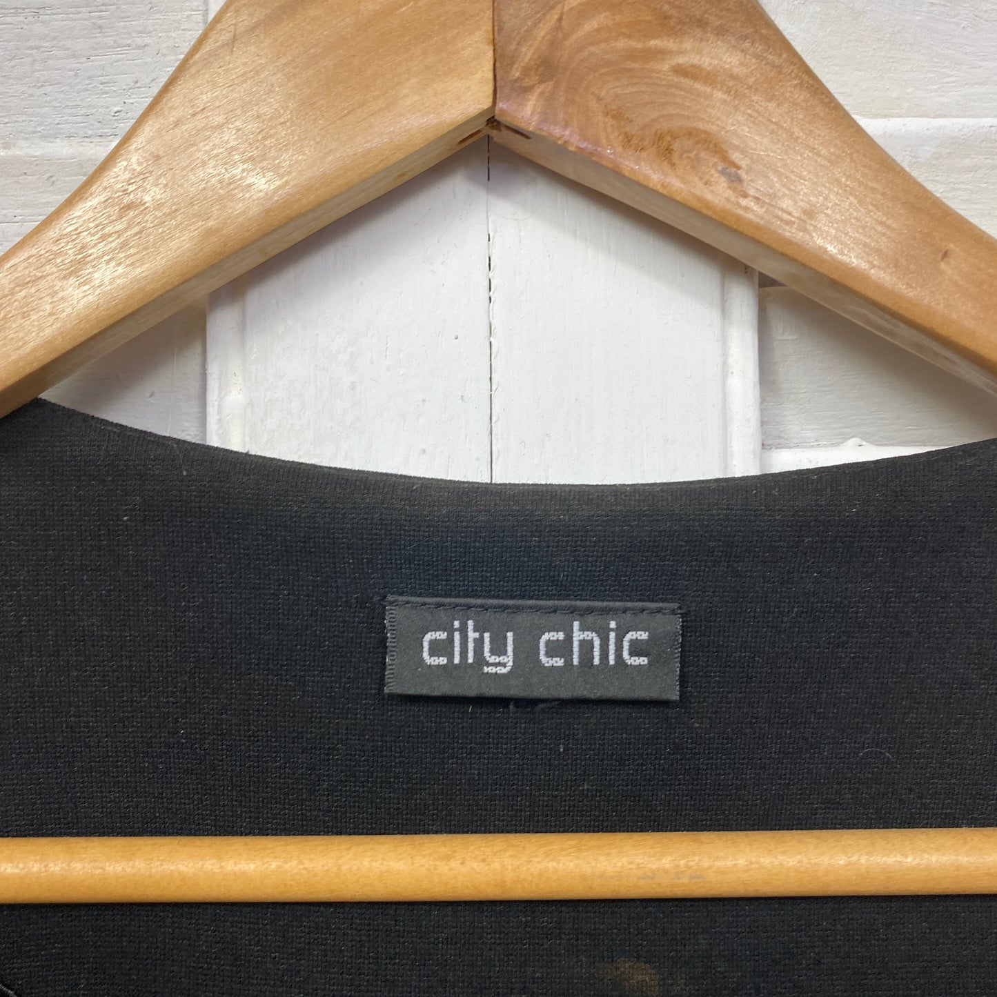 City Chic Top Size 16 18 Plus Black Peplum Eyelets Long Sleeve