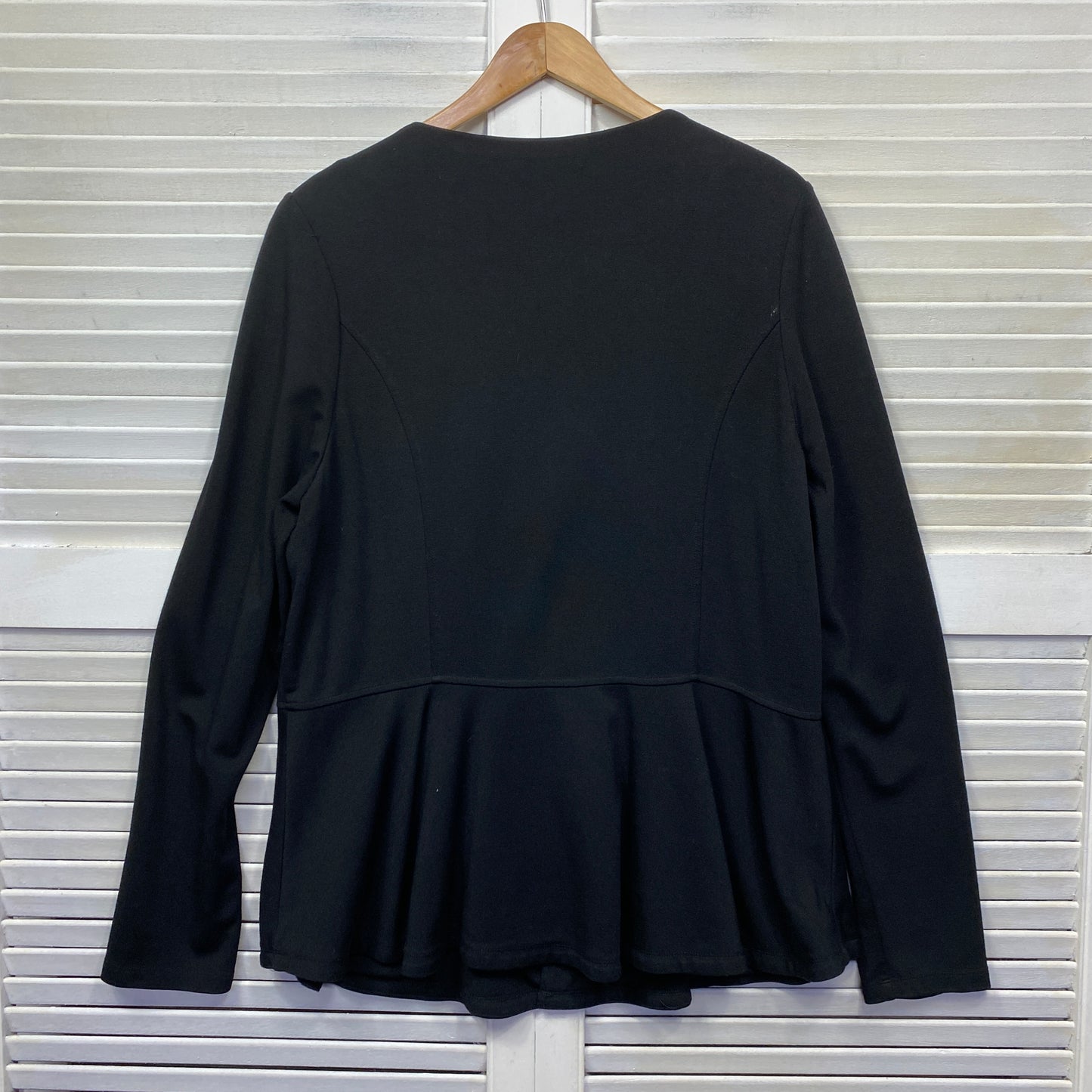 City Chic Top Size 16 18 Plus Black Peplum Eyelets Long Sleeve