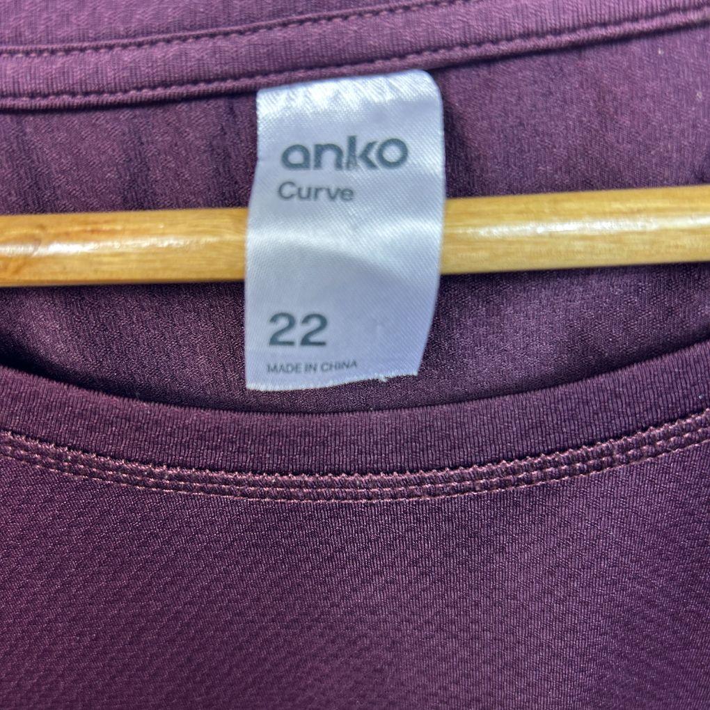 Anko Curve Activewear Maroon Top - Size 22