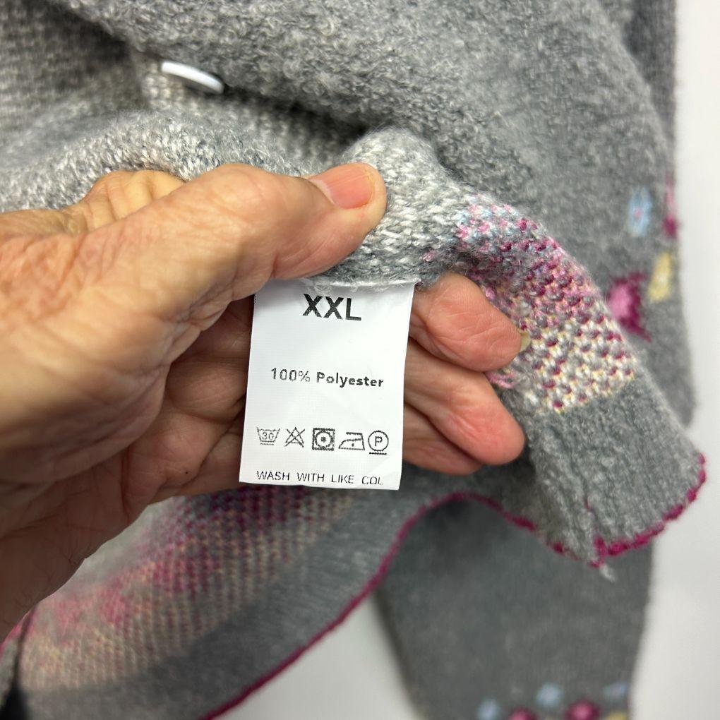 Grey Fairisle Cardigan - Size 18/2XL