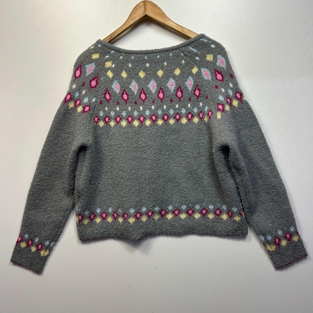 Grey Fairisle Cardigan - Size 18/2XL