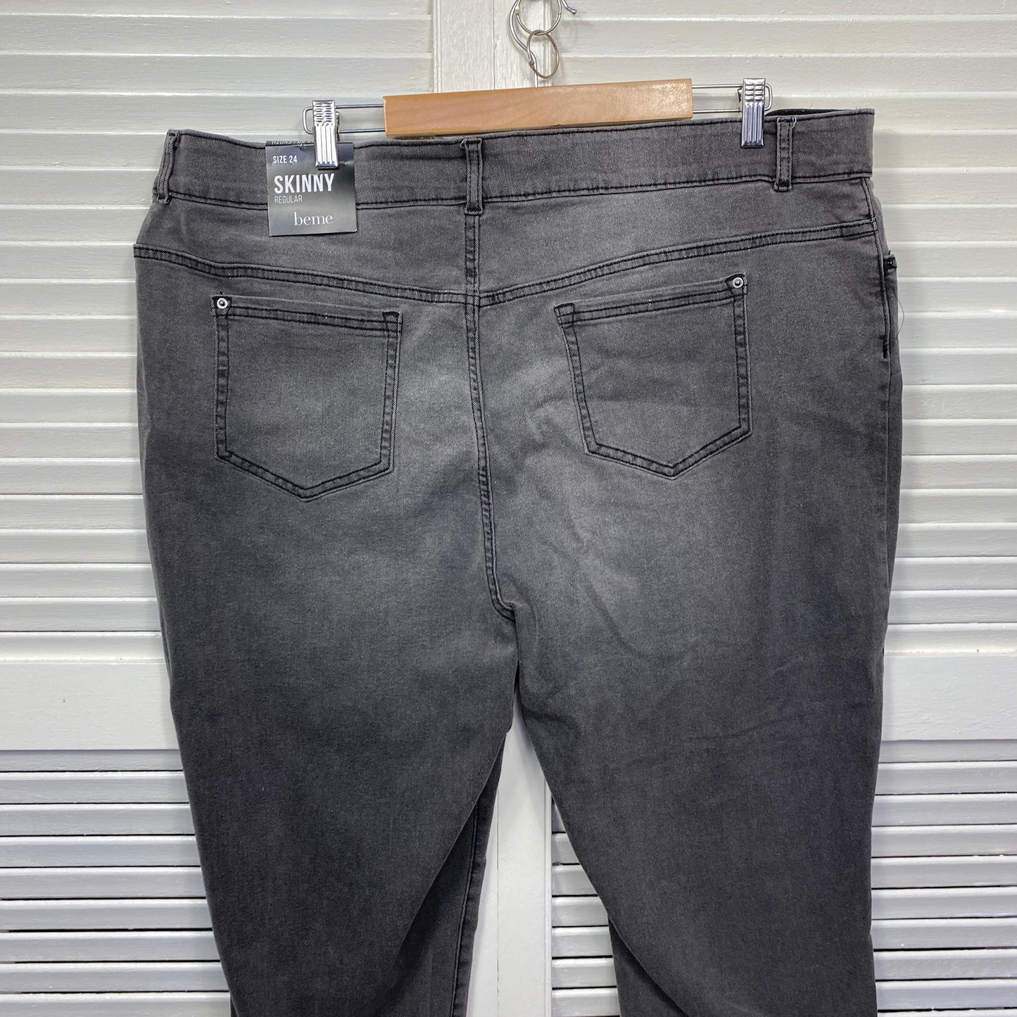 Beme Skinny Jeans Size 24 Grey Button Fly New