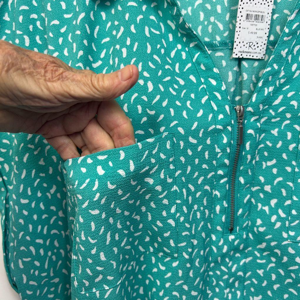 Rockmans Green Blouse - Size 18