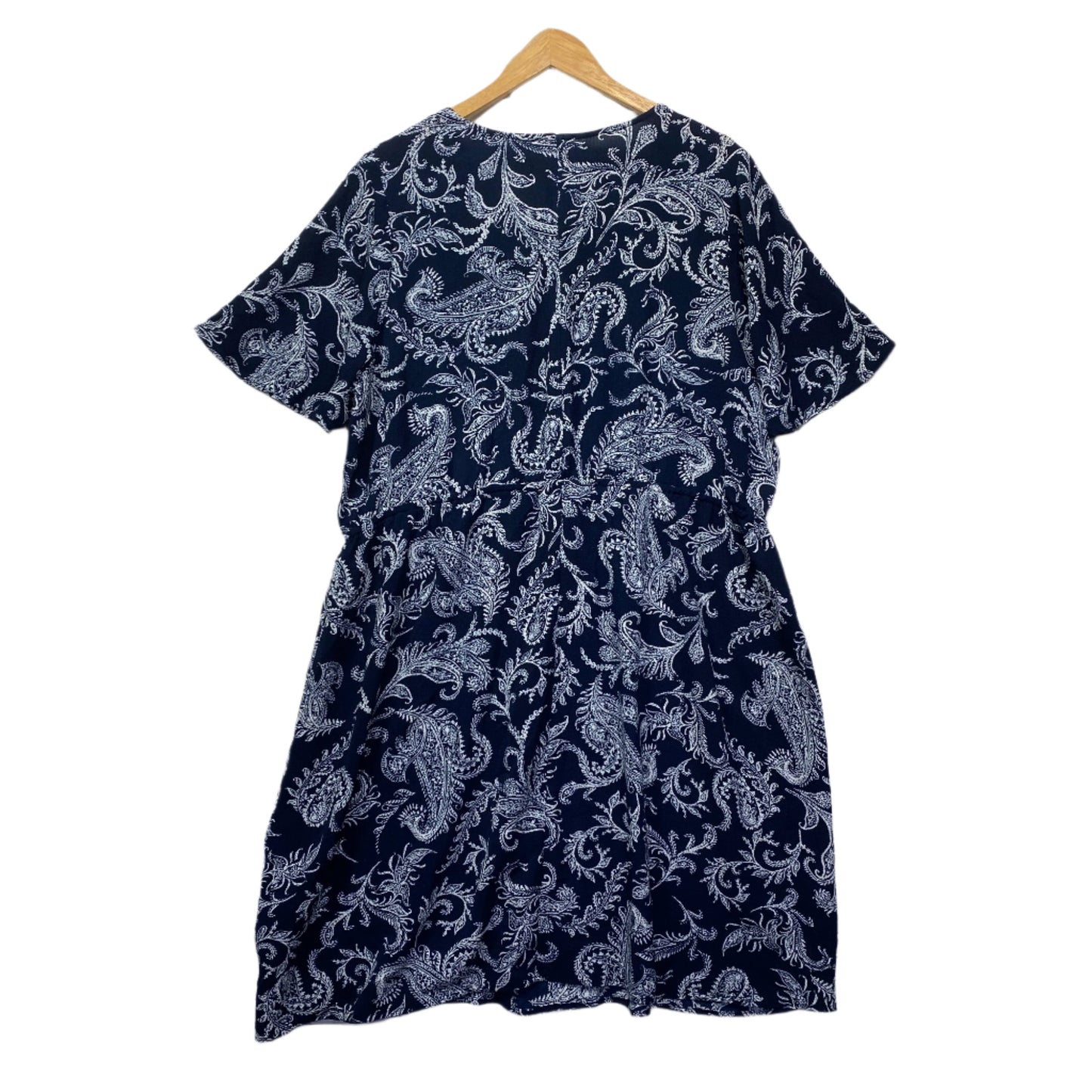 Beme Dress Size 20 Plus Blue Paisley Short Sleeve