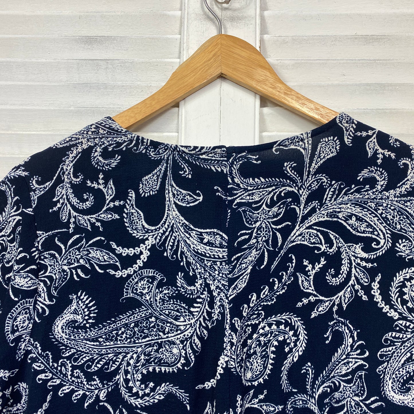 Beme Dress Size 20 Plus Blue Paisley Short Sleeve