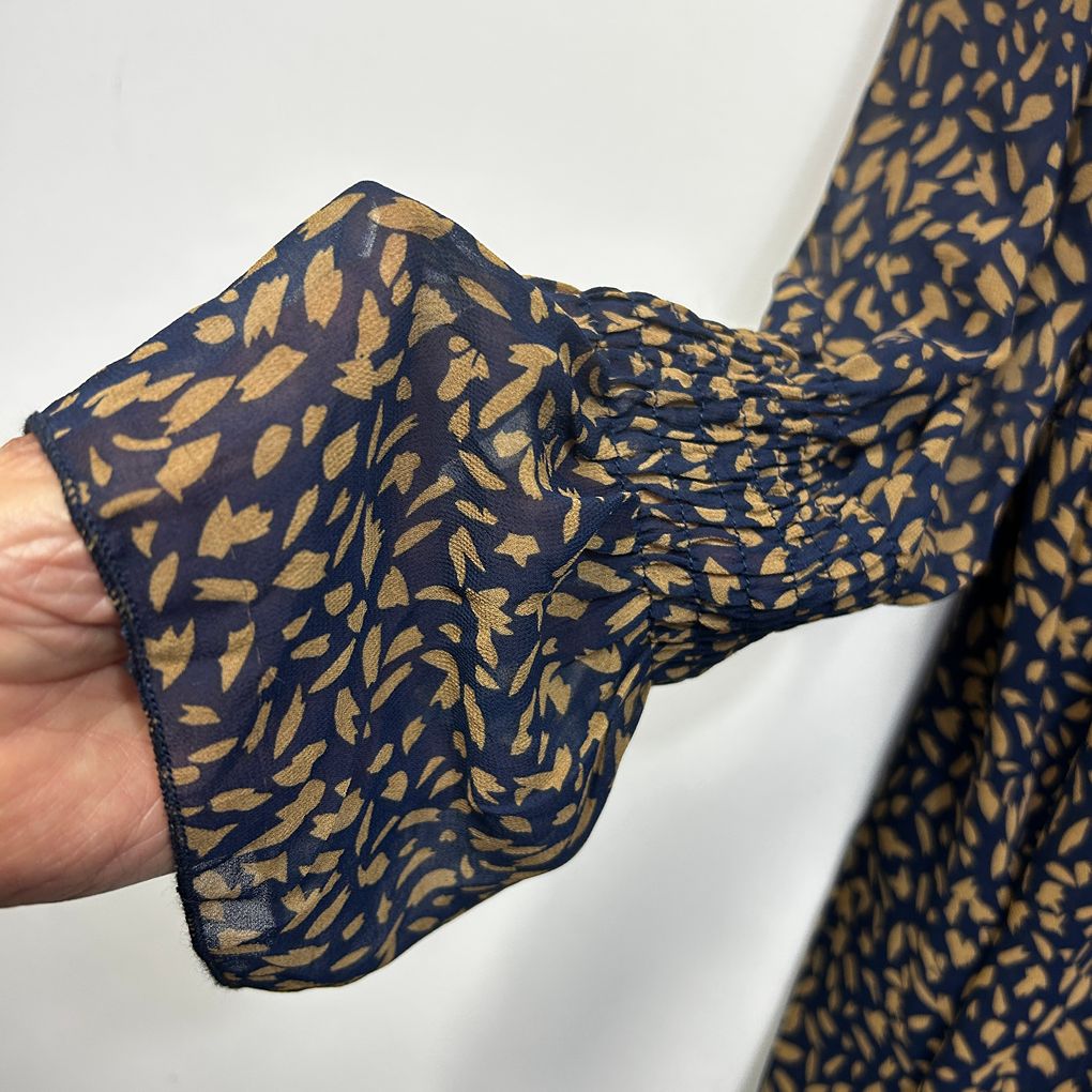 Grace & Co Navy Print Dress - Size 14