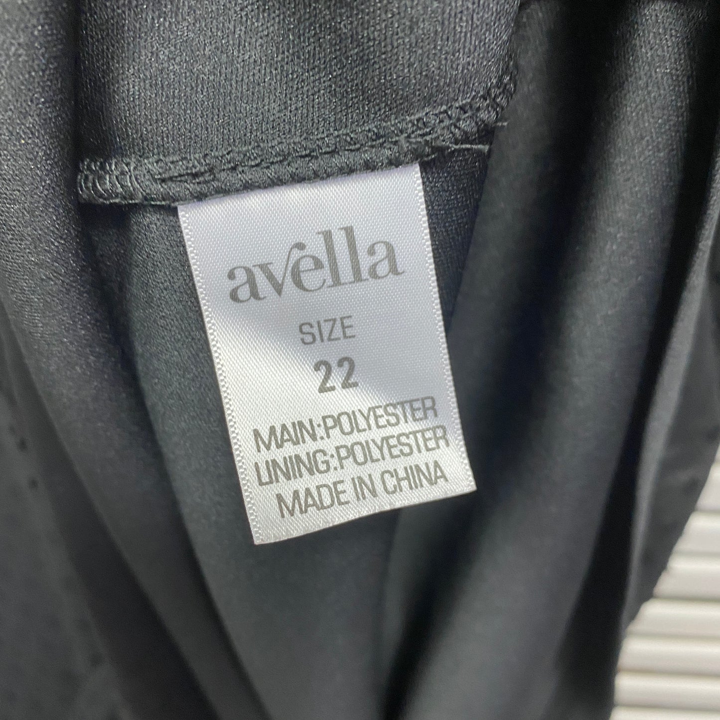 Avella Dress Size 22 Plus Black Short Sleeve Sheer Overlay