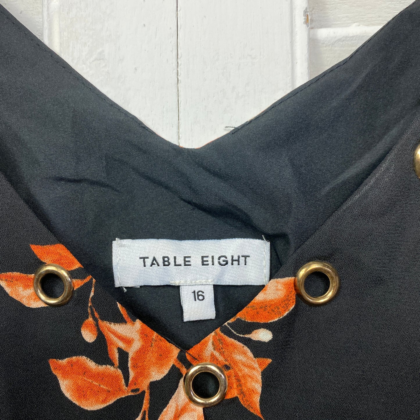 Table Eight Dress Size 16 Black Floral Sleeveless Cocktail