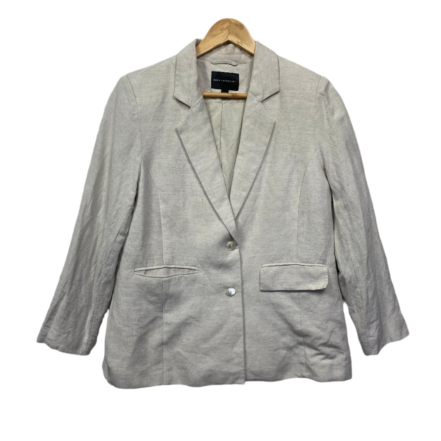 Dannii Minogue Blazer Jacket Size 14 Petites Beige Long Sleeve