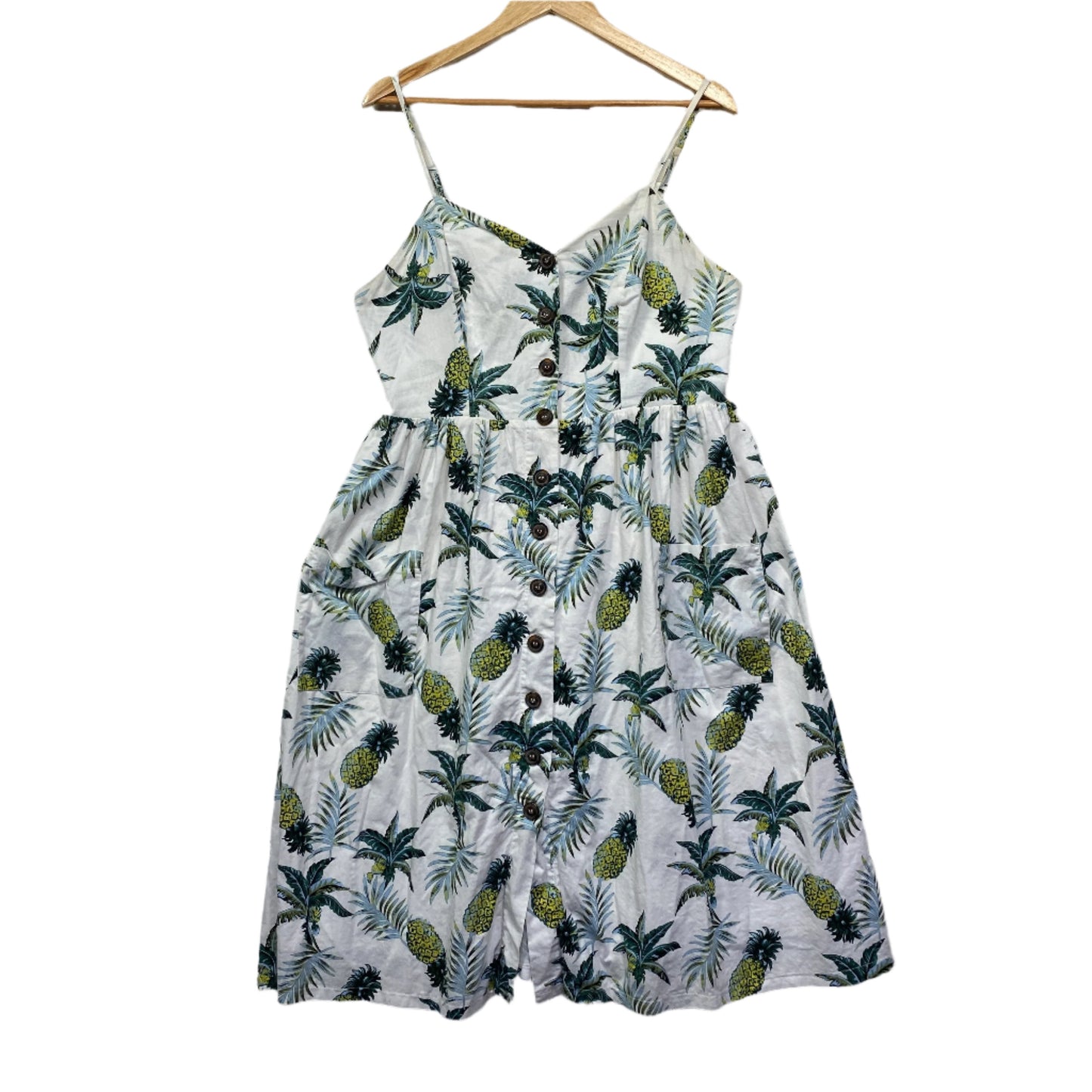 Caroline Morgan Dress Size 16 Sleeveless Pineapples Floral