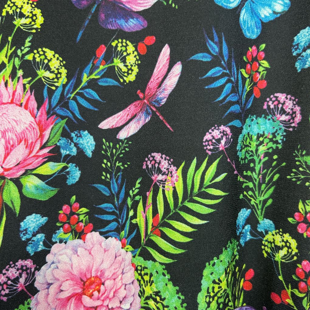 Curvaceous Black Floral Dress - Size 22/XL