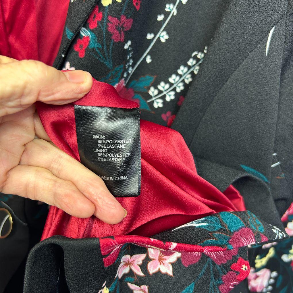 Taking Shape Black Floral Blazer - Size 22
