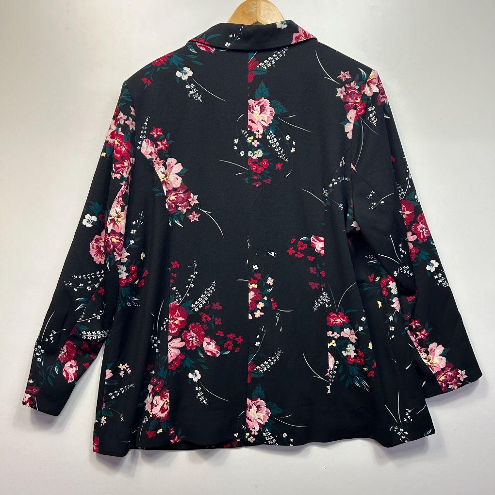 Taking Shape Black Floral Blazer - Size 22
