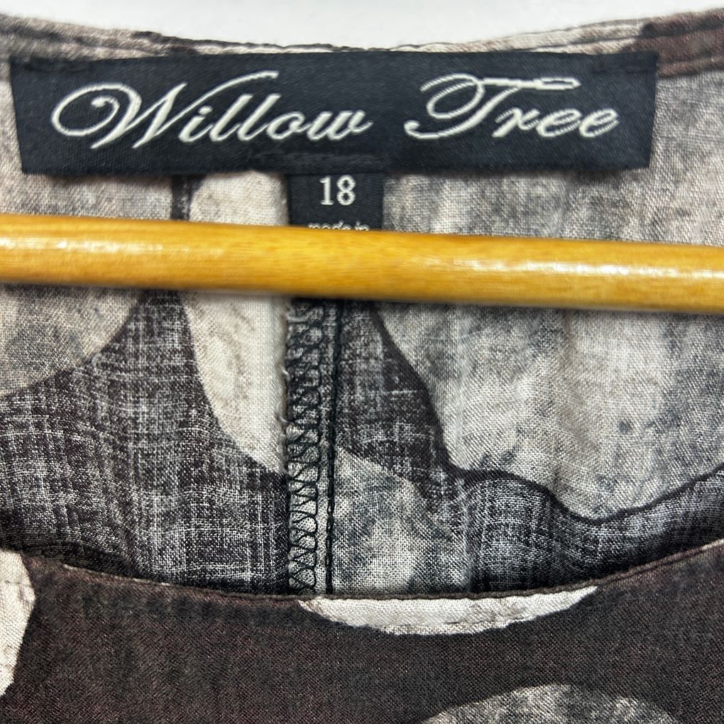 Willow Tree Black Linen Dress - Size 18