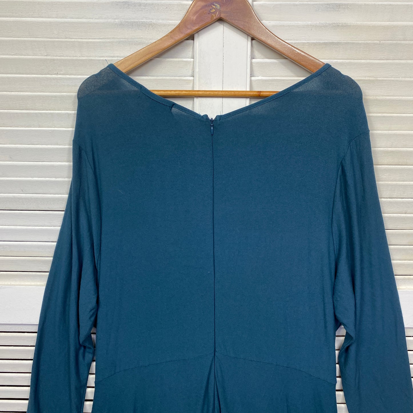 Basque Curve Dress Size 20 Large Plus Teal Long Sleeve Cocktail Evening