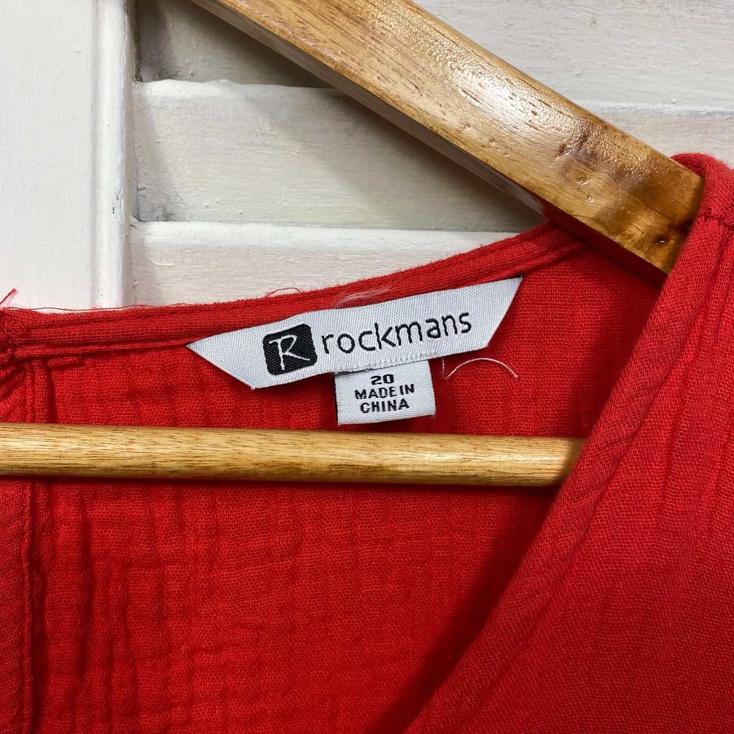 Rockmans Maxi Dress Size 20 Plus Red Pockets Midi Length