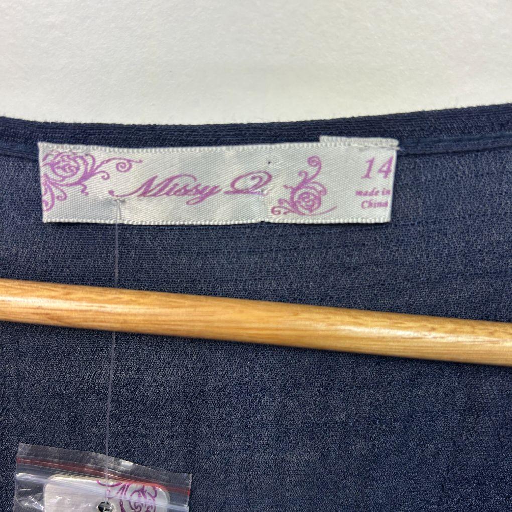 Missy Q Navy Cotton Top - Size 14