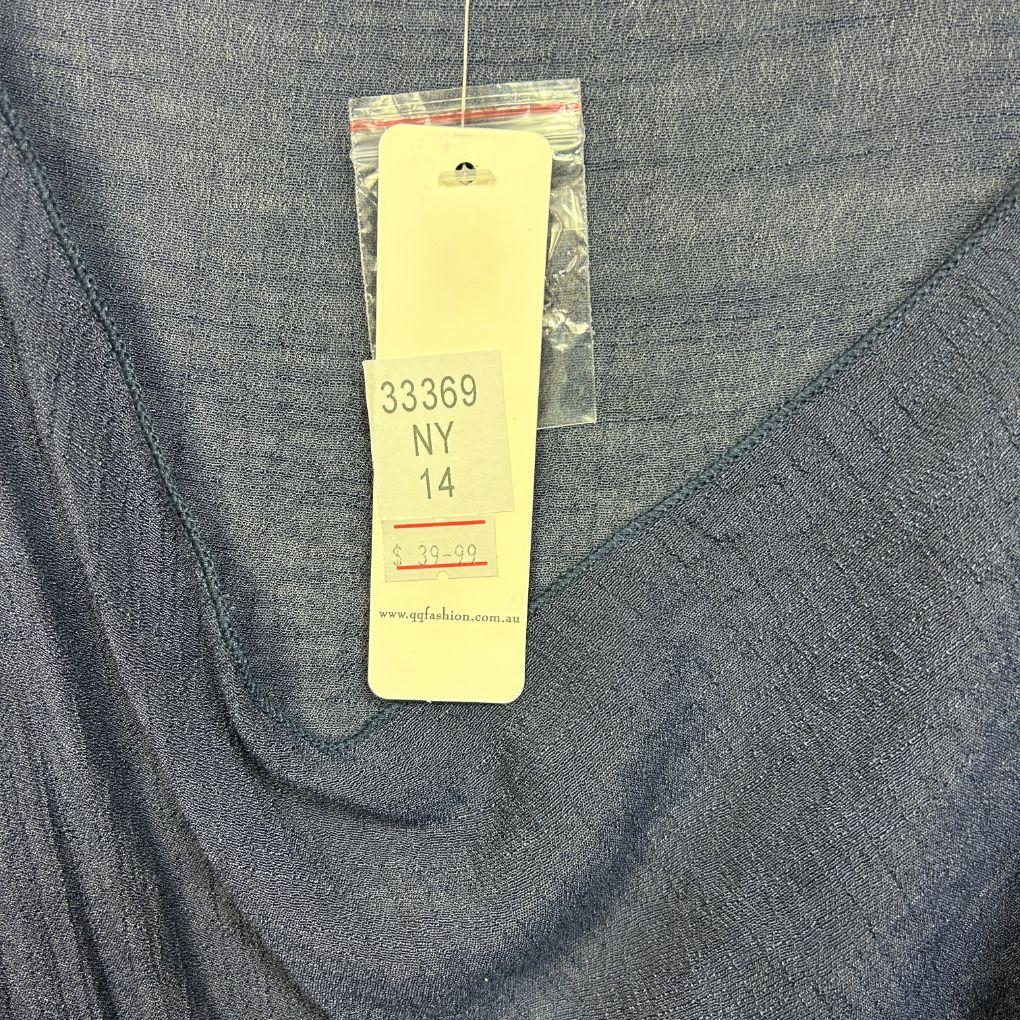 Missy Q Navy Cotton Top - Size 14