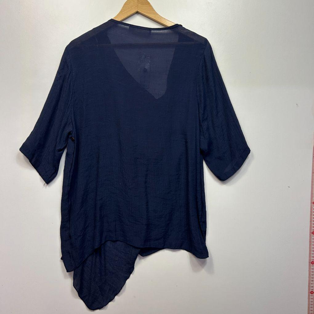 Missy Q Navy Cotton Top - Size 14