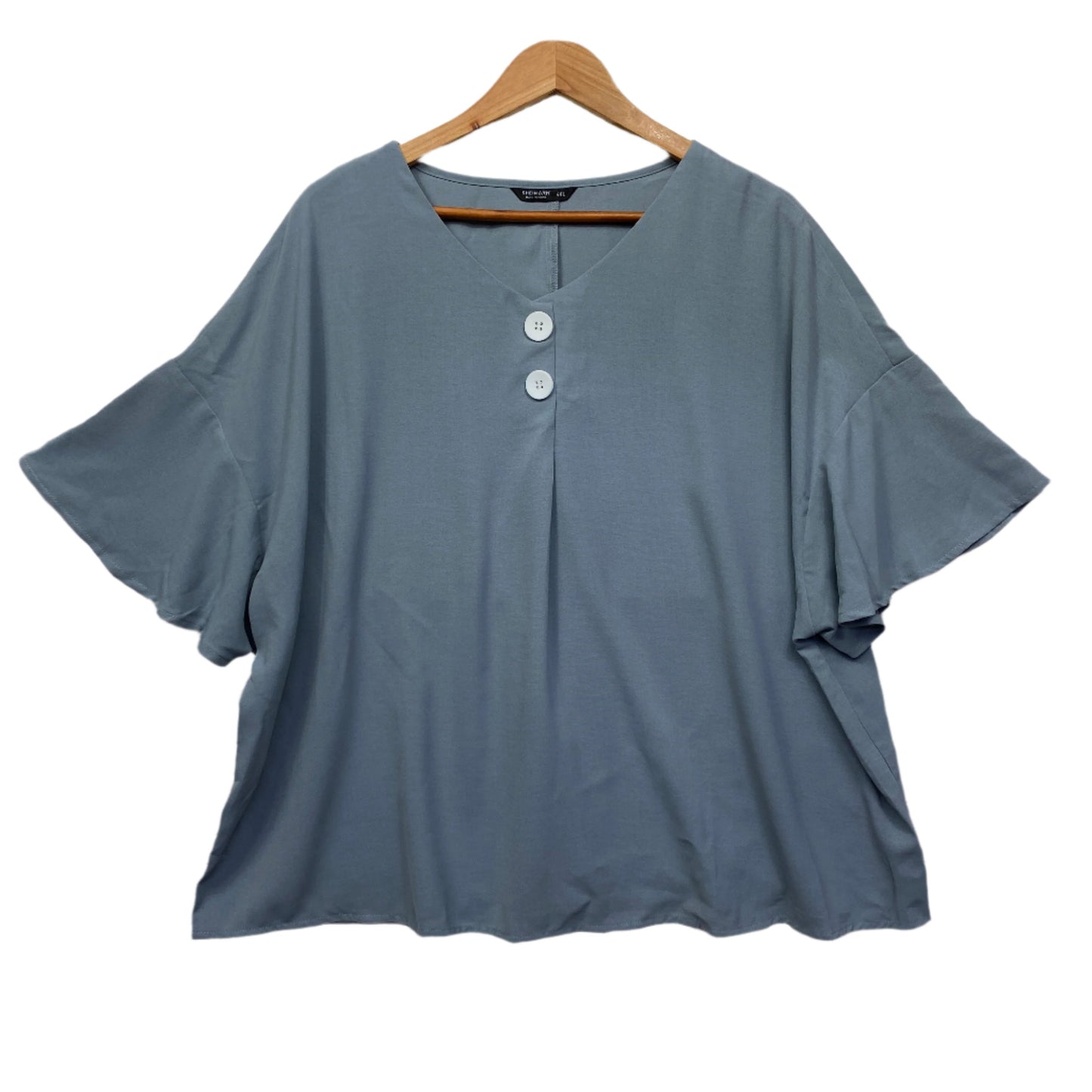 Shein Top Size 4XL 18 20 Blue Short Sleeve