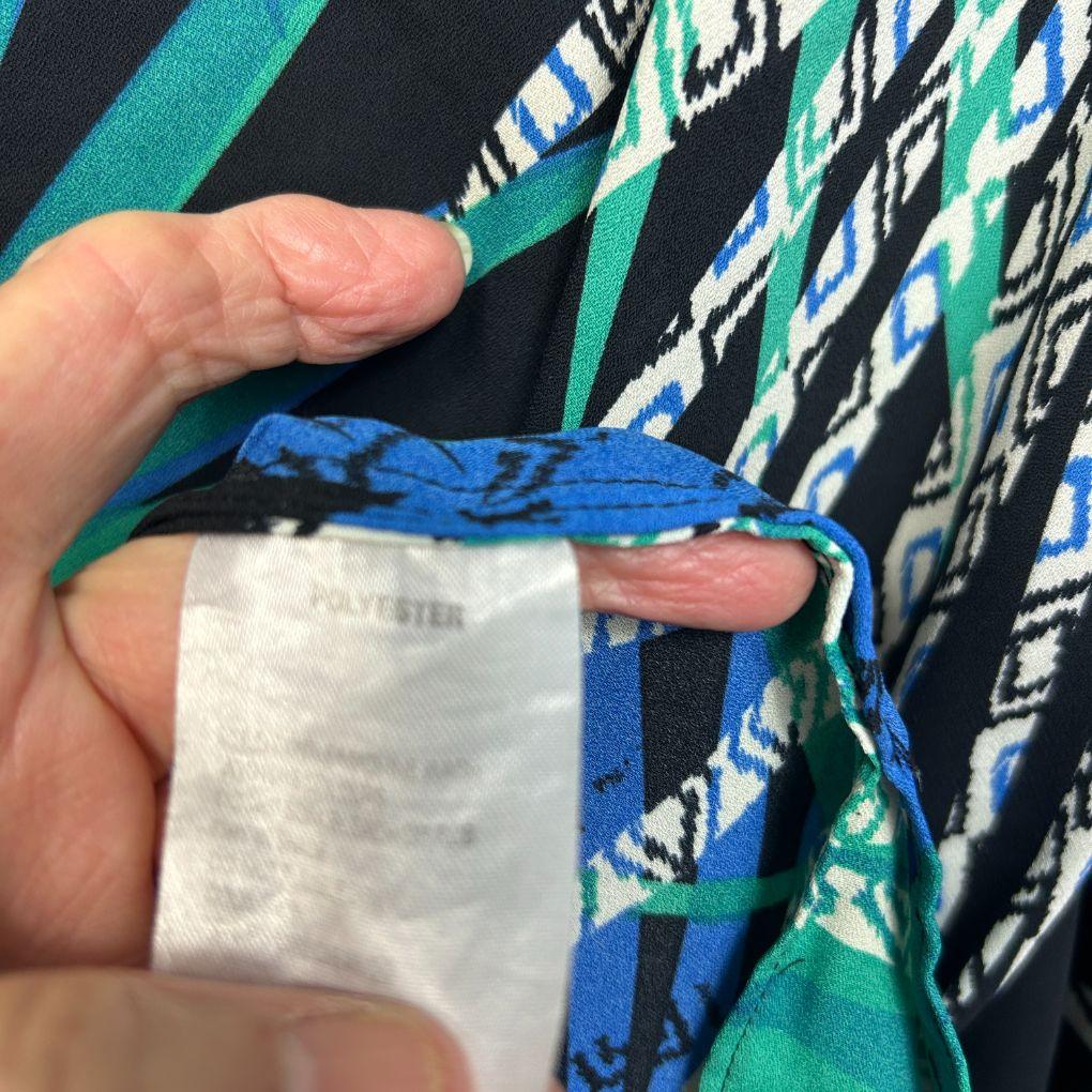 Khoko Green Palm Print Kaftan Top - Size 24/26