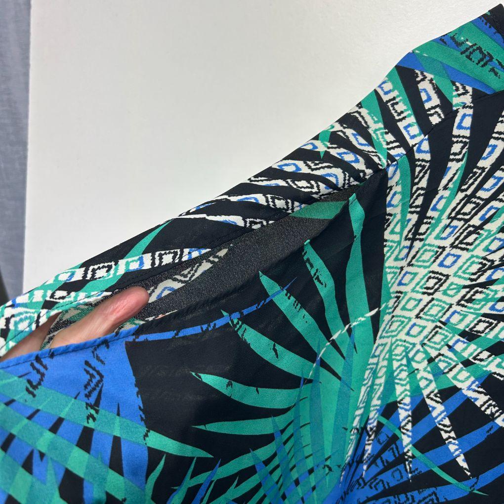 Khoko Green Palm Print Kaftan Top - Size 24/26