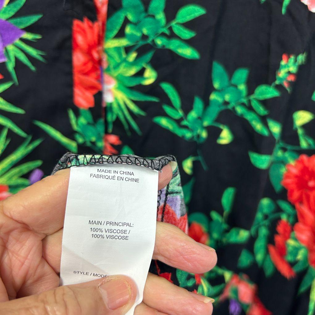 Rivers Black Floral Dress - Size 18