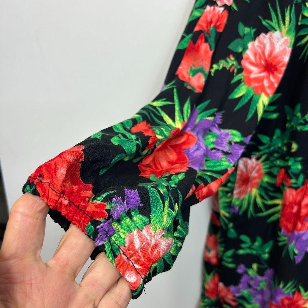 Rivers Black Floral Dress - Size 18