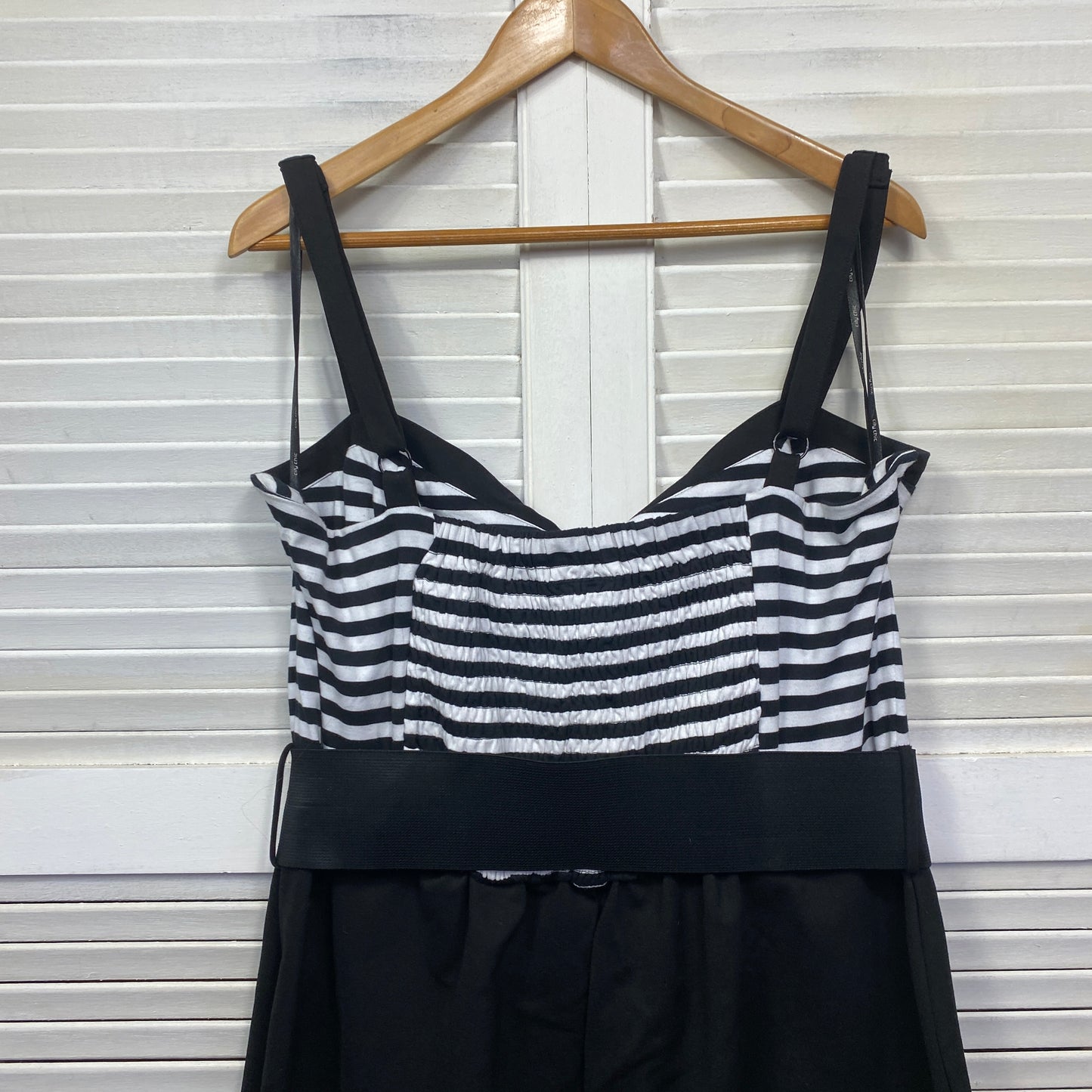 City Chic Dress Size  20 Large Black White Striped Pencil Sleeveless