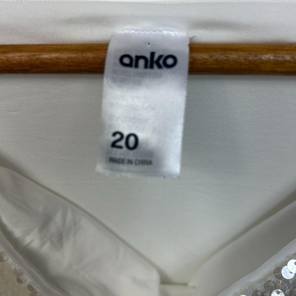 Anko White Sequin Top - Size 20