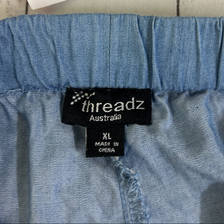 Threadz Blue Chambray Cargo Pants - Size XL