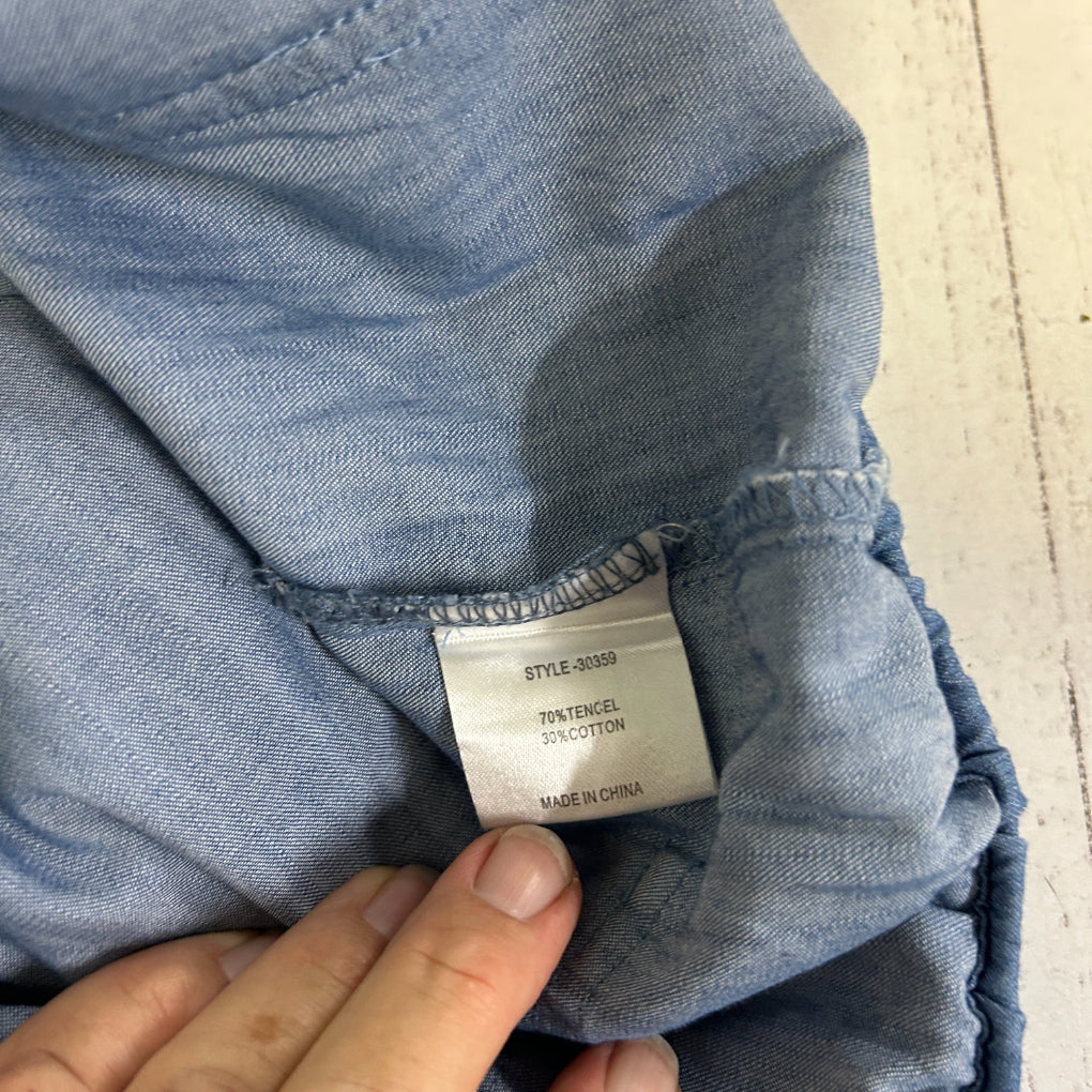 Threadz Blue Chambray Cargo Pants - Size XL