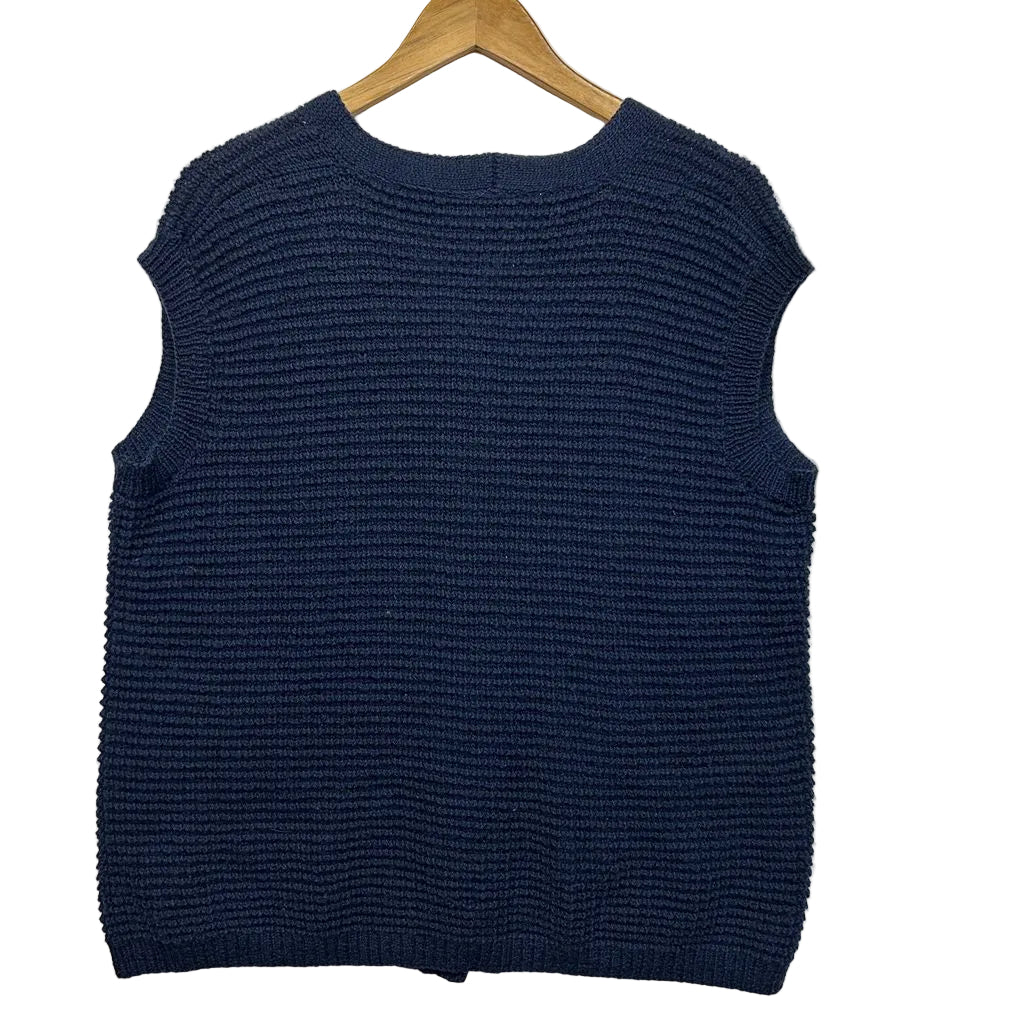 Vintage Navy Knit Vest - Size 14-18