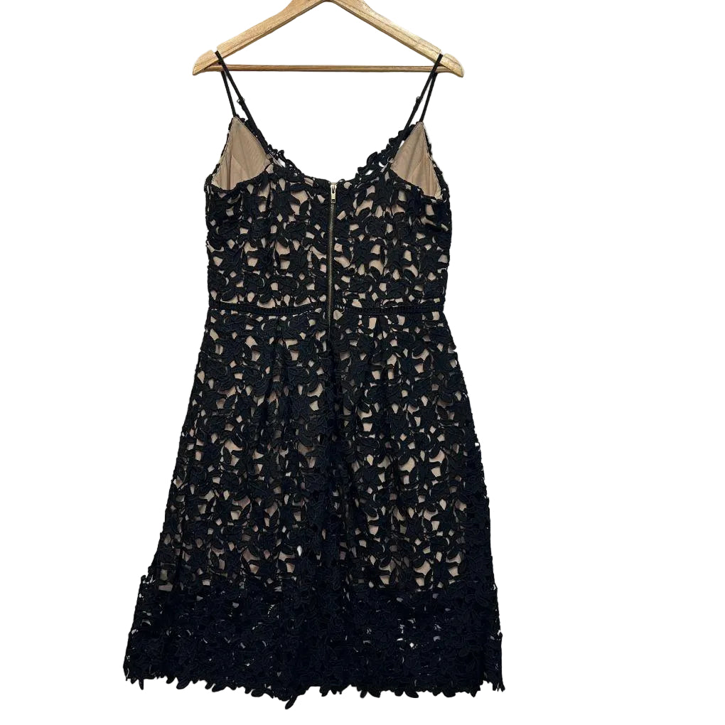 City Chic Black Cotton Crochet Dress - Size 14/XS
