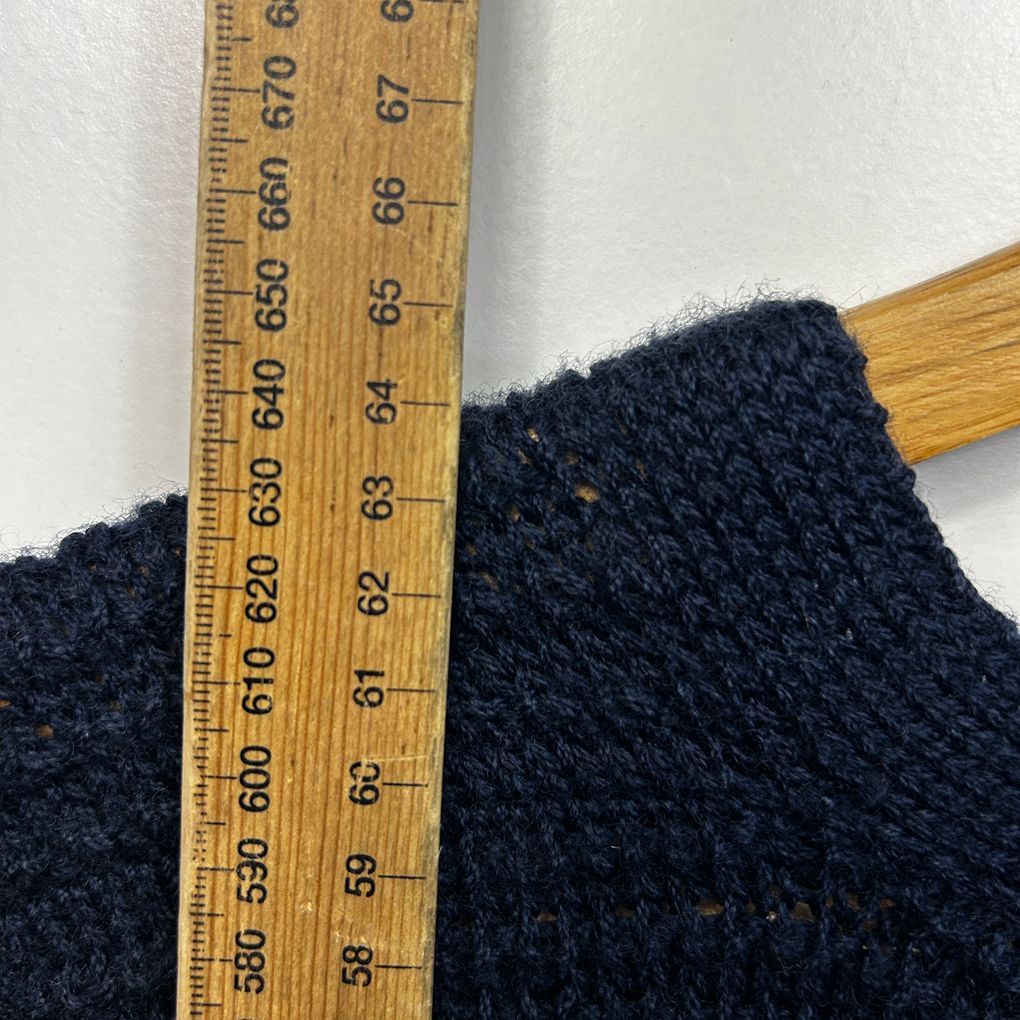 Vintage Navy Knit Vest - Size 14-18