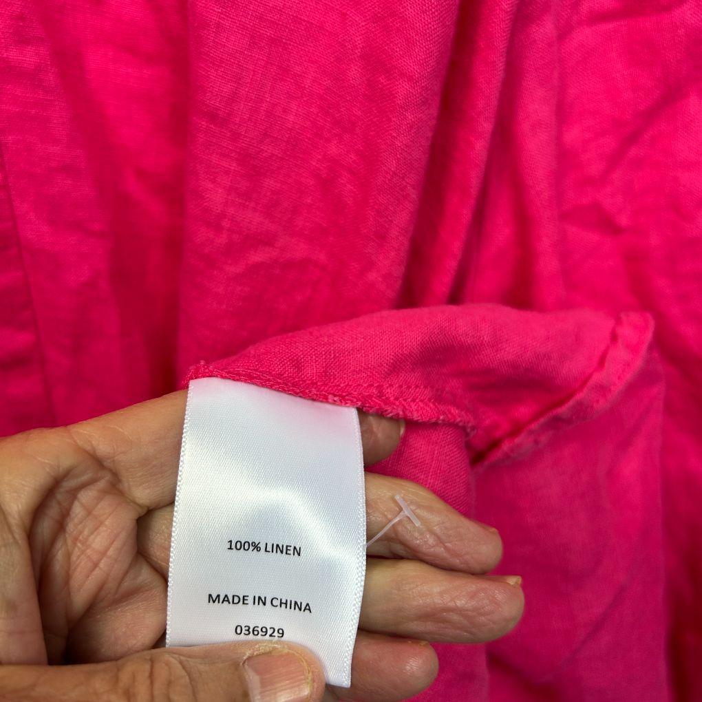 Sussan Pink Linen Dress - Size 16