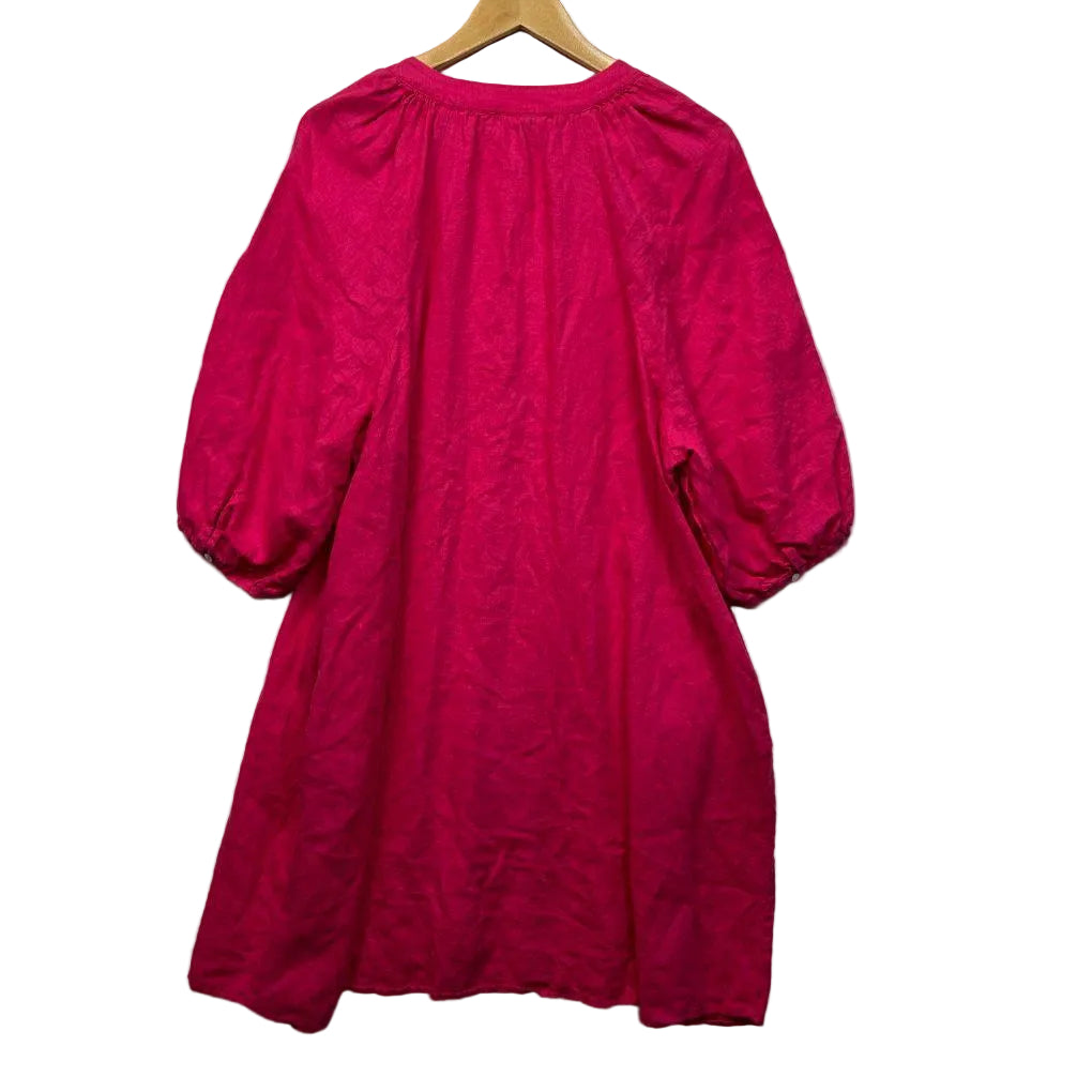 Sussan Pink Linen Dress - Size 16