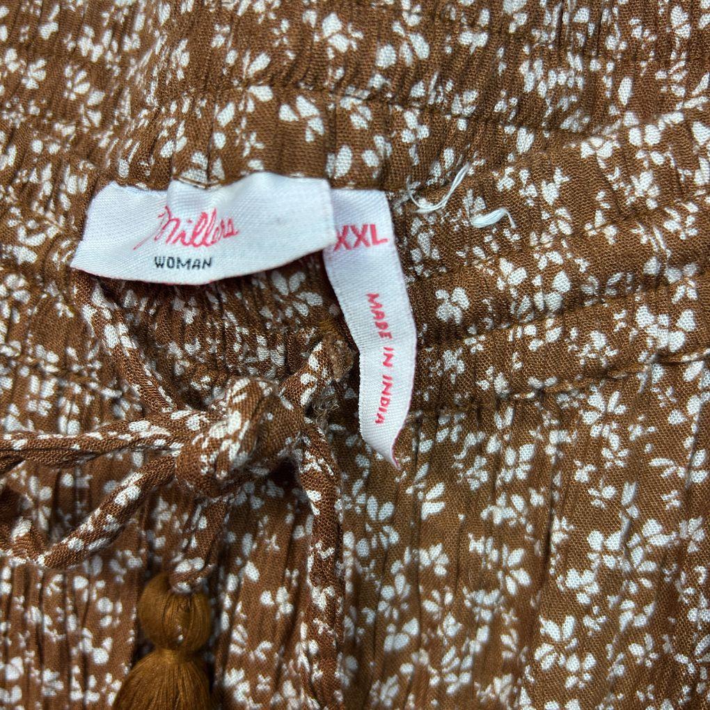 Millers Brown Floral Tiered Maxi Skirt - Size 2XL
