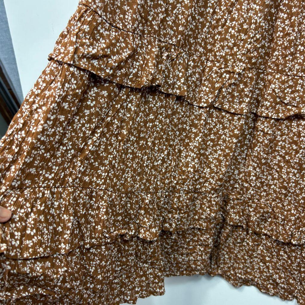 Millers Brown Floral Tiered Maxi Skirt - Size 2XL