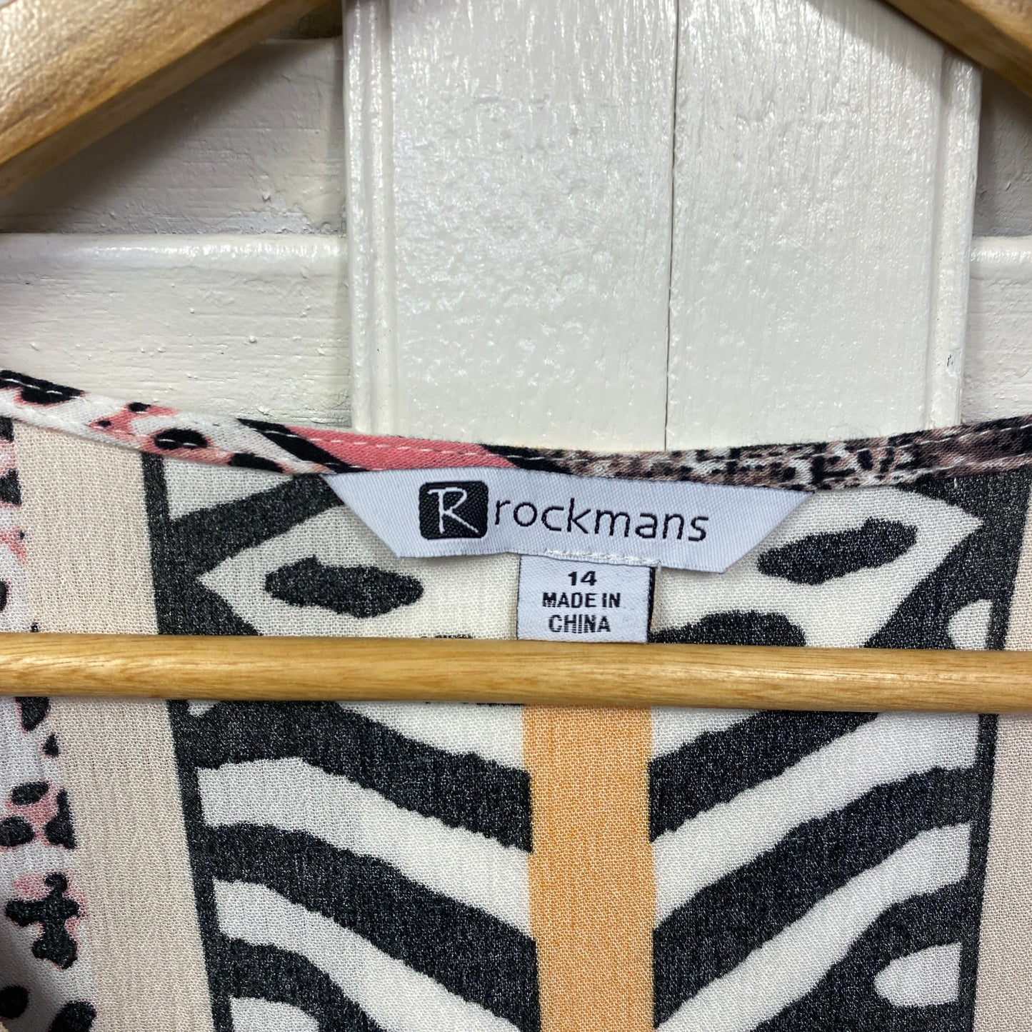 Rockmans Top Size 14 Multicoloured Long Sleeve