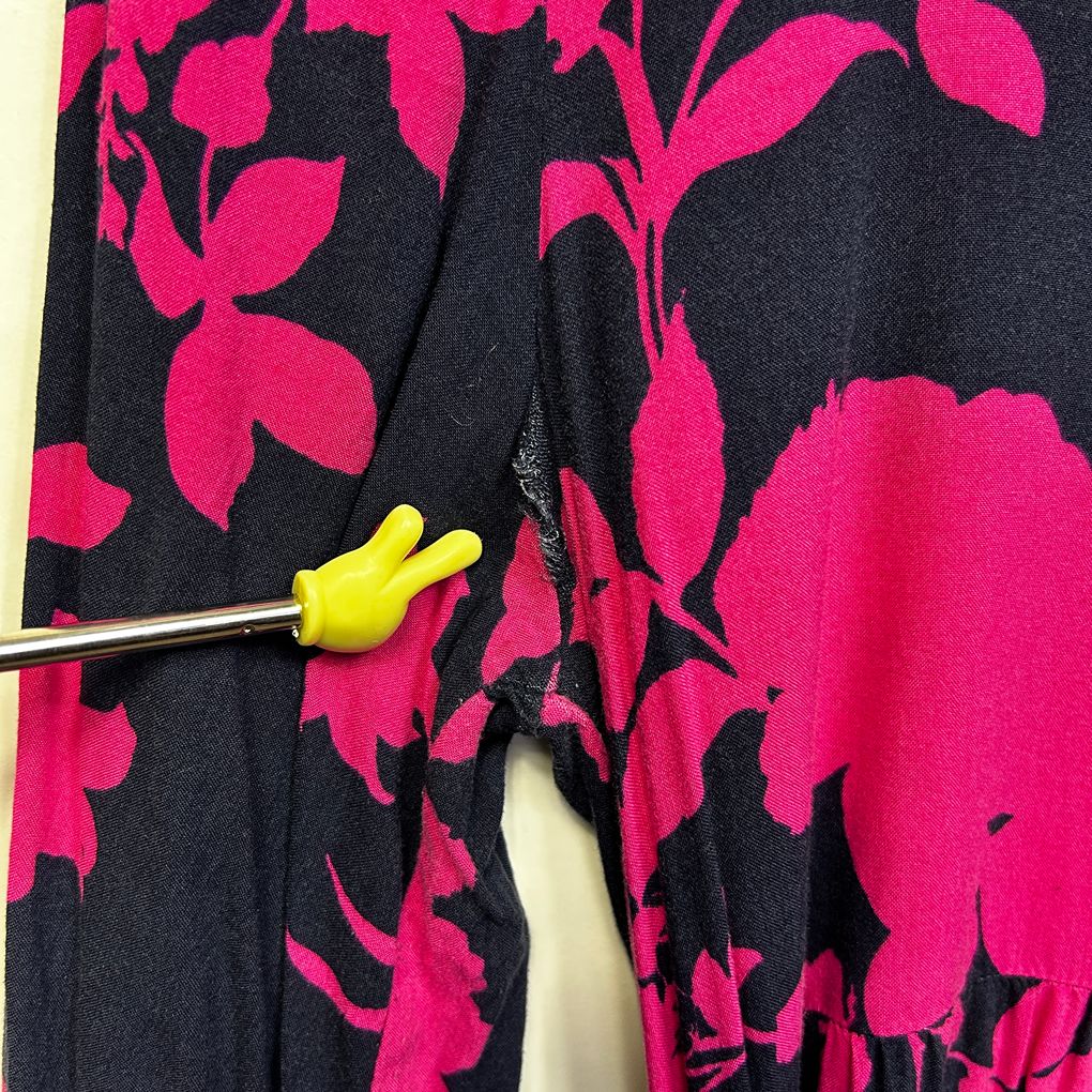 Label of Love Navy Pink Floral Maxi Dress - Size L (faults)