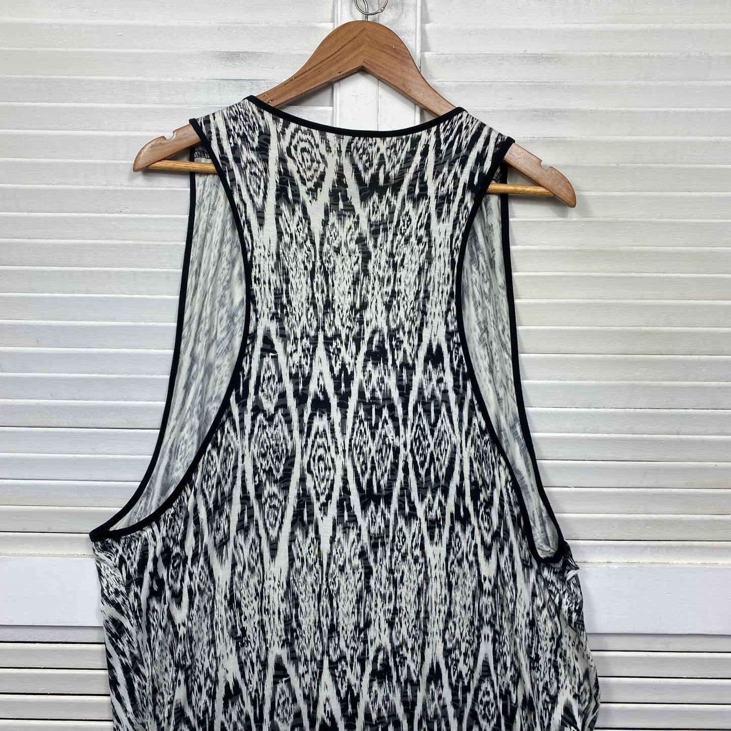 Taking Shape Top Layer Dress Size Large 16 Black White Sleeveless