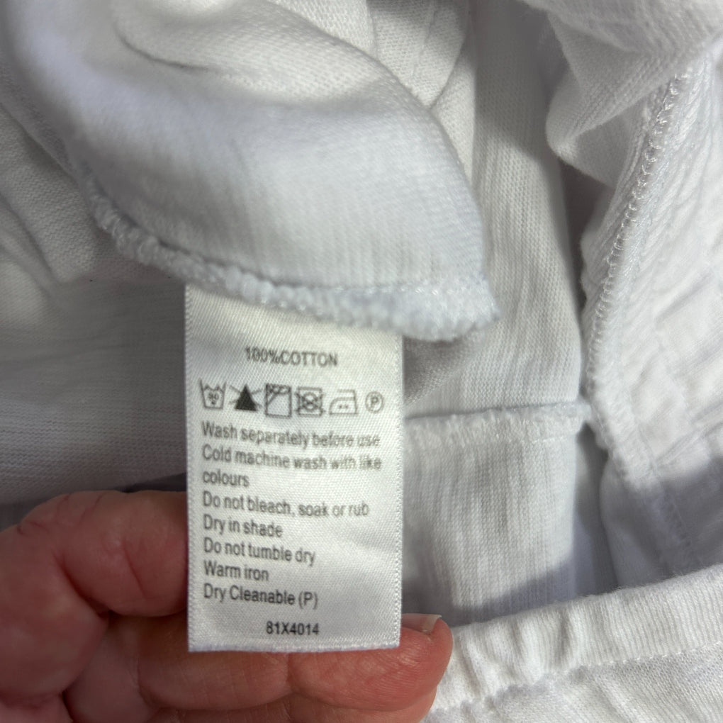 Elm Lifestyle White Cropped Jogger Pants - Size 14