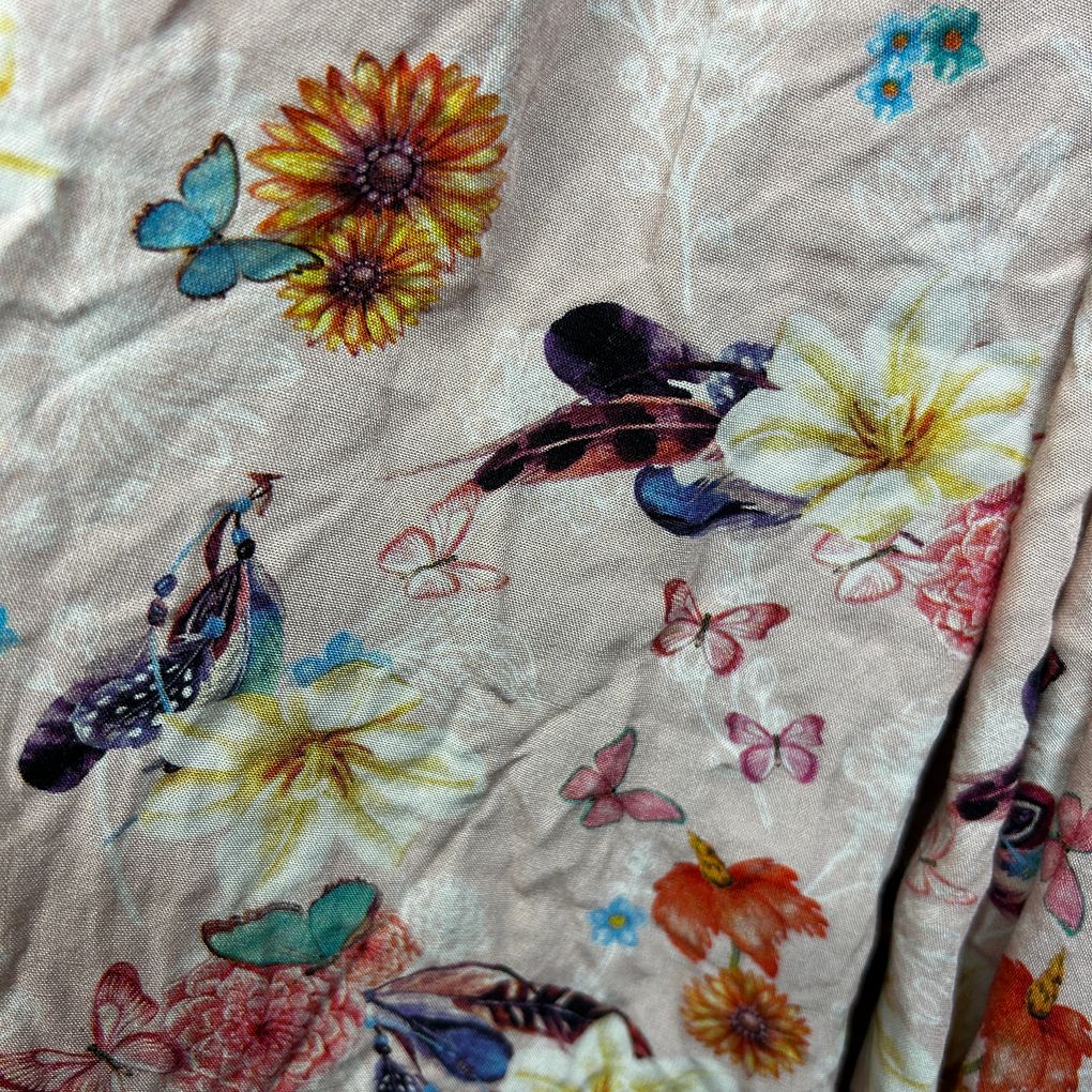 Curvaceous Pink Floral Butterflies Kimono - Size 22/24