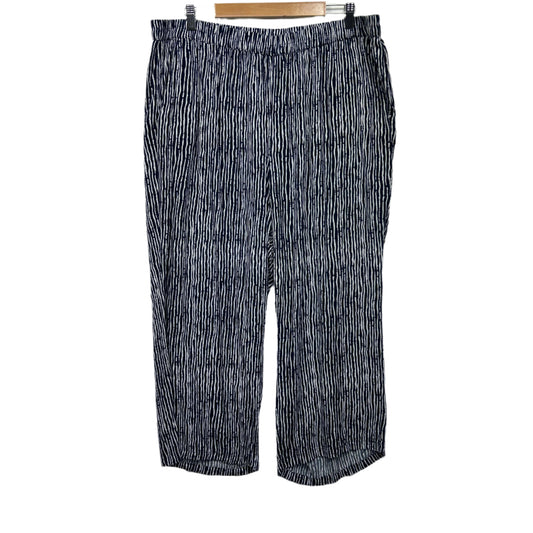 Cordelia St Pants Size 20 Navy White Pockets Elastic Waist
