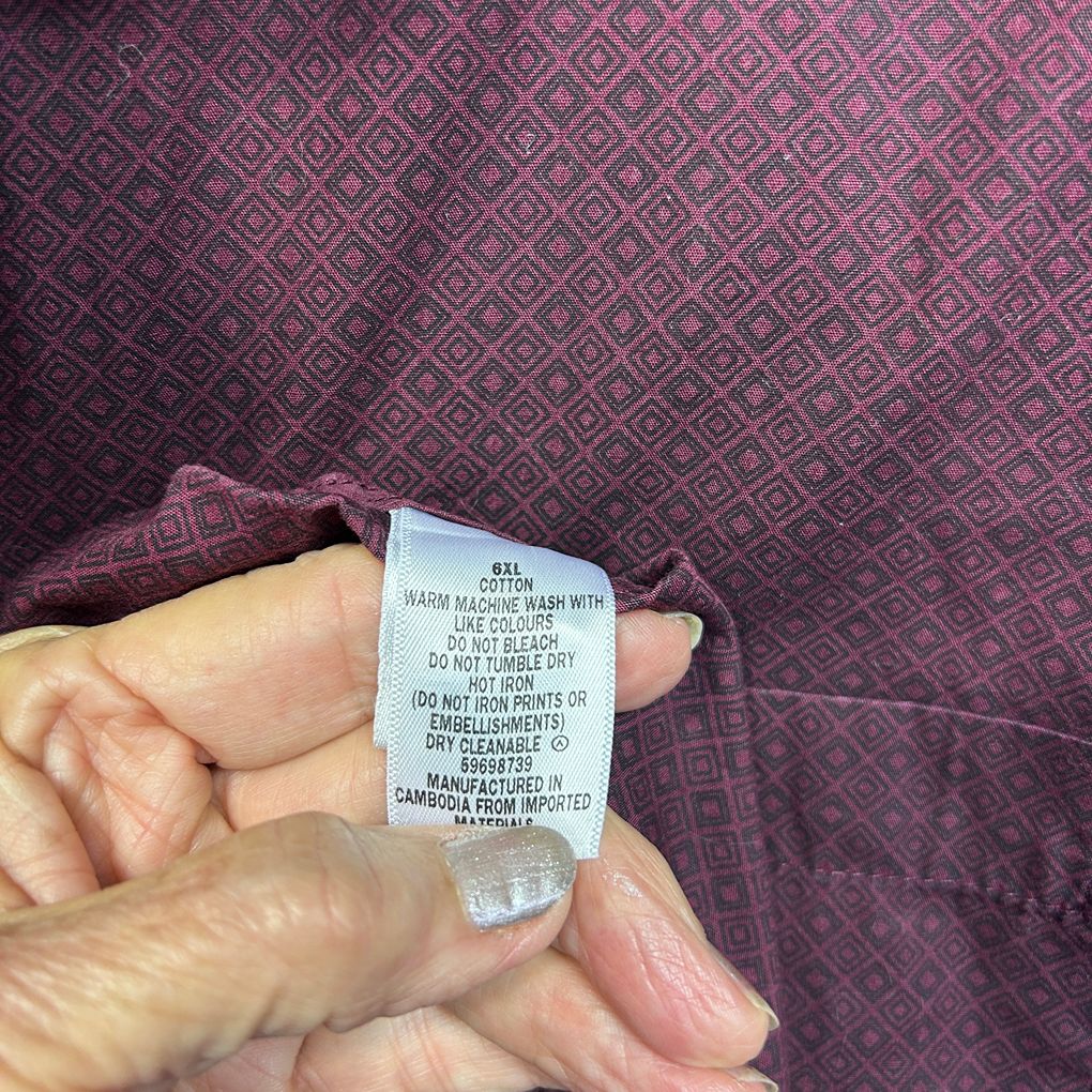 Mr Big Burgundy Cotton Shirt - Size 6XL