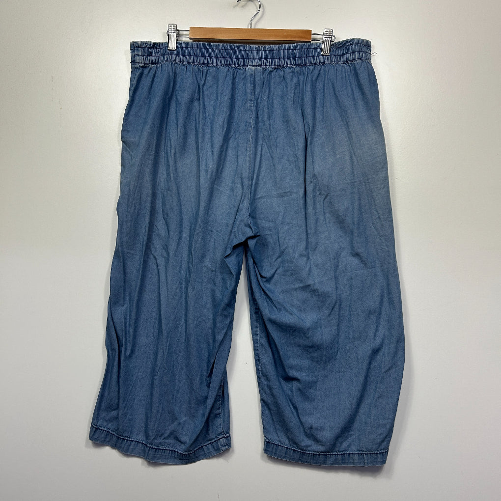Anko Blue Cropped Wide Leg Pants - Size 16