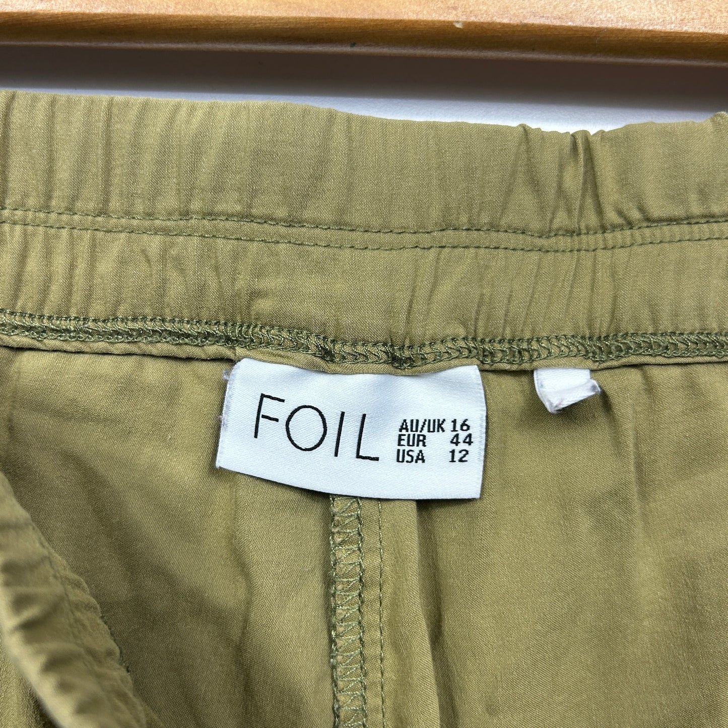FOIL Pants Size 16 Green Olive Casual